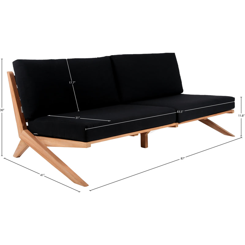 Meridian Tahiti Black Water Resistant Fabric Outdoor Sofa IMAGE 8