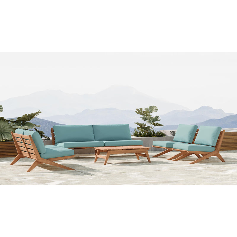 Meridian Tahiti Blue Water Resistant Fabric Outdoor Loveseat IMAGE 10