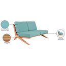 Meridian Tahiti Blue Water Resistant Fabric Outdoor Loveseat IMAGE 9