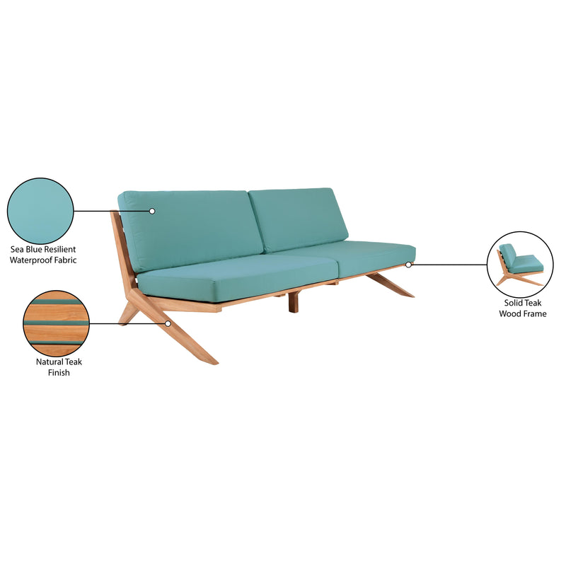 Meridian Tahiti Blue Water Resistant Fabric Outdoor Sofa IMAGE 9