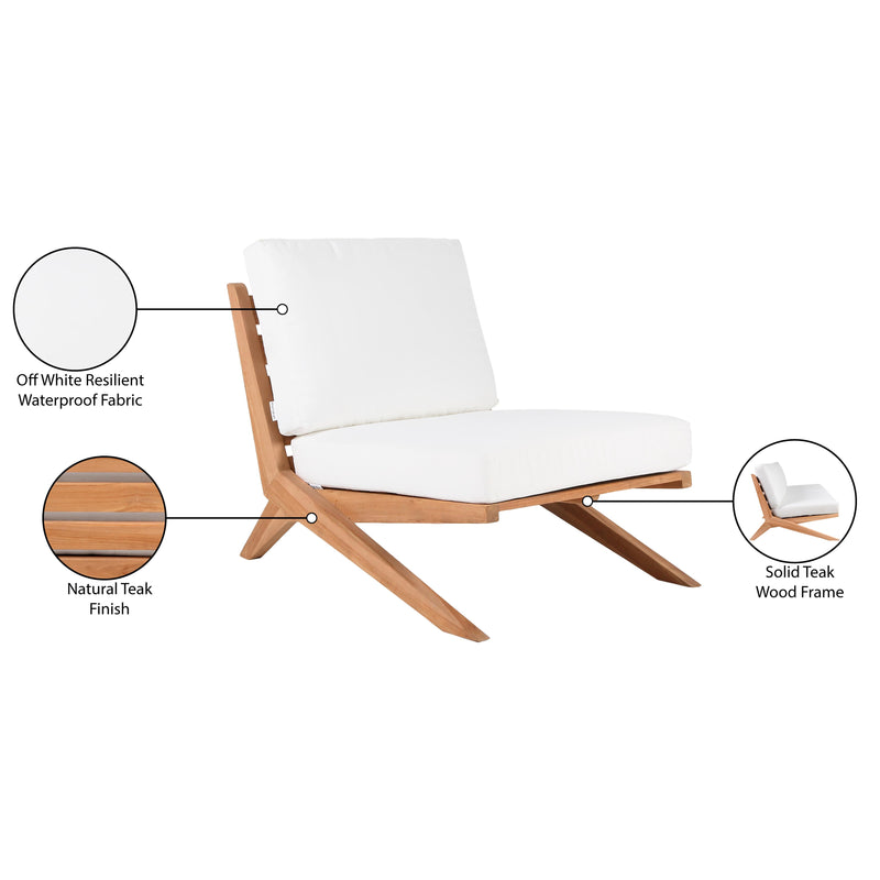 Meridian Tahiti Off White Water Resistant Fabric Outdoor Chair IMAGE 9