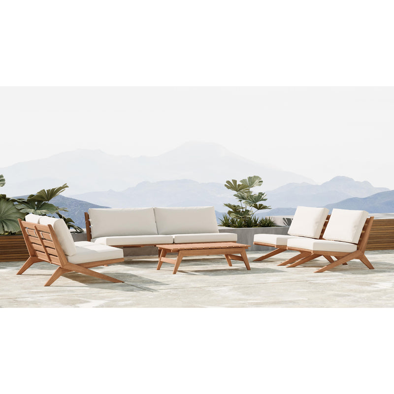 Meridian Tahiti Off White Water Resistant Fabric Outdoor Loveseat IMAGE 10