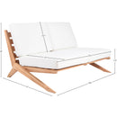 Meridian Tahiti Off White Water Resistant Fabric Outdoor Loveseat IMAGE 8