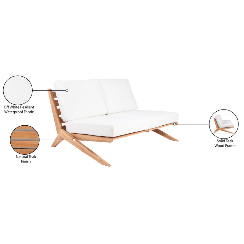 Meridian Tahiti Off White Water Resistant Fabric Outdoor Loveseat IMAGE 9