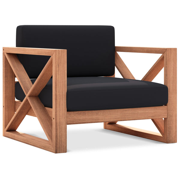 Meridian Anguilla Black Water Resistant Fabric Outdoor Chair IMAGE 1