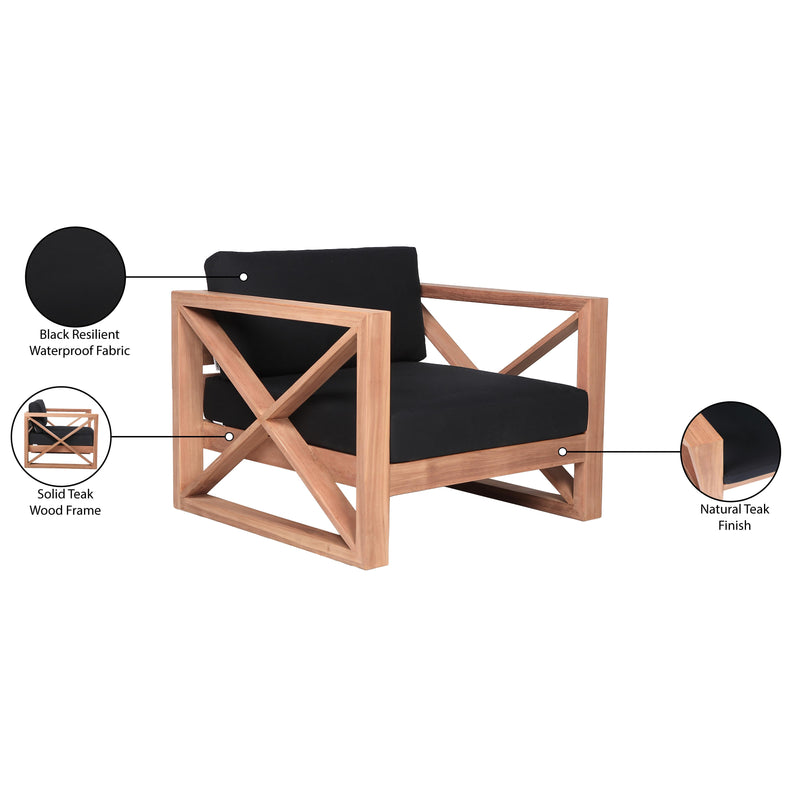Meridian Anguilla Black Water Resistant Fabric Outdoor Chair IMAGE 9
