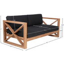 Meridian Anguilla Black Water Resistant Fabric Outdoor Loveseat IMAGE 8