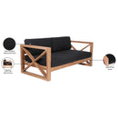 Meridian Anguilla Black Water Resistant Fabric Outdoor Loveseat IMAGE 9