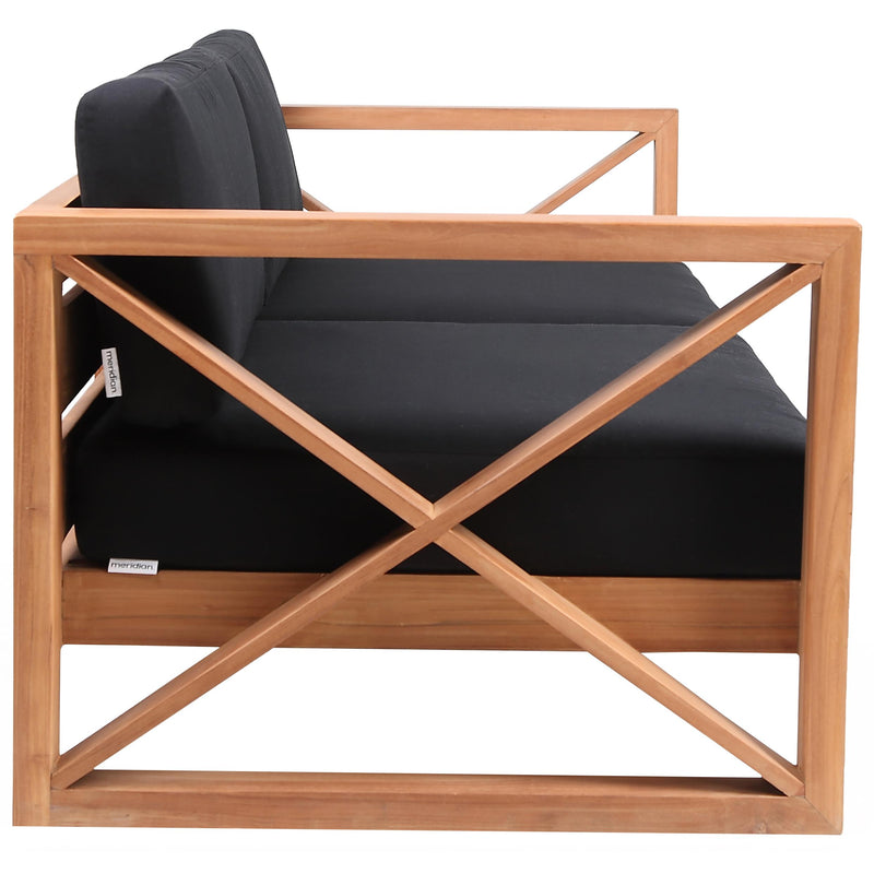 Meridian Anguilla Black Water Resistant Fabric Outdoor Sofa IMAGE 6