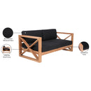 Meridian Anguilla Black Water Resistant Fabric Outdoor Sofa IMAGE 9