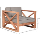 Meridian Anguilla Grey Water Resistant Fabric Outdoor Chair IMAGE 8