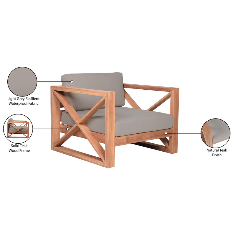 Meridian Anguilla Grey Water Resistant Fabric Outdoor Chair IMAGE 9