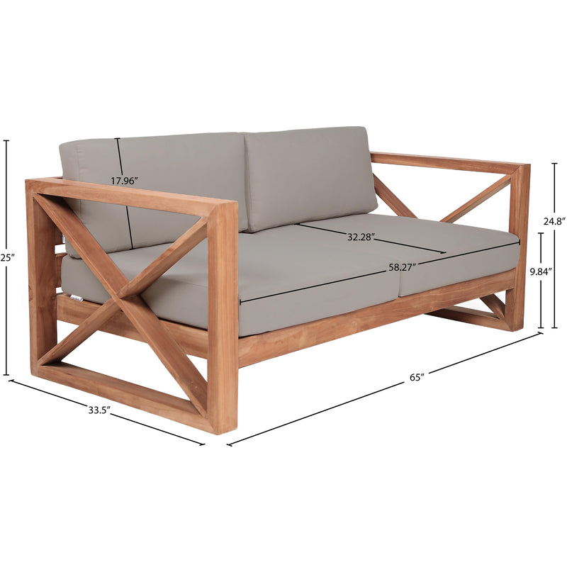 Meridian Anguilla Grey Water Resistant Fabric Outdoor Loveseat IMAGE 8