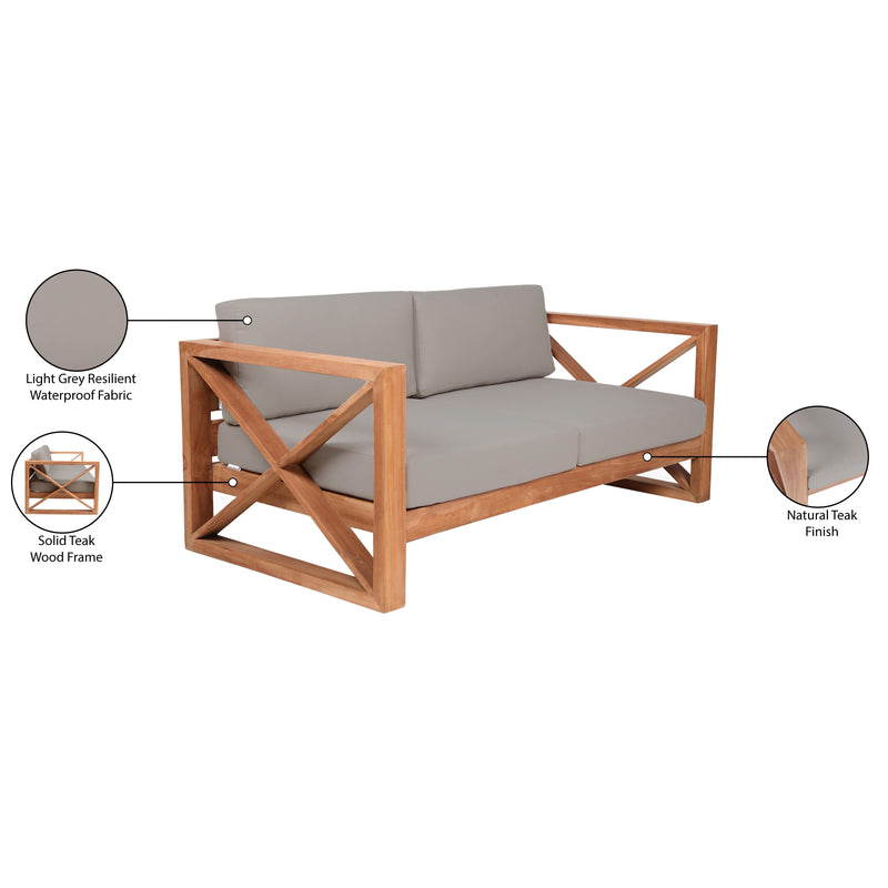 Meridian Anguilla Grey Water Resistant Fabric Outdoor Sofa IMAGE 9