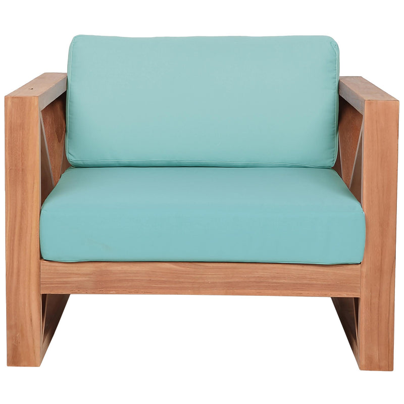 Meridian Anguilla Blue Water Resistant Fabric Outdoor Chair IMAGE 5