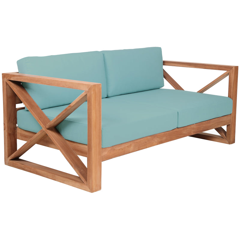 Meridian Anguilla Blue Water Resistant Fabric Outdoor Sofa IMAGE 4