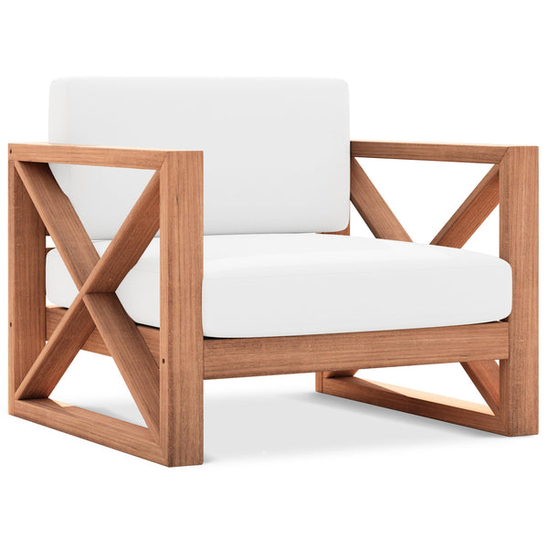Meridian Anguilla Off White Water Resistant Fabric Outdoor Chair IMAGE 1