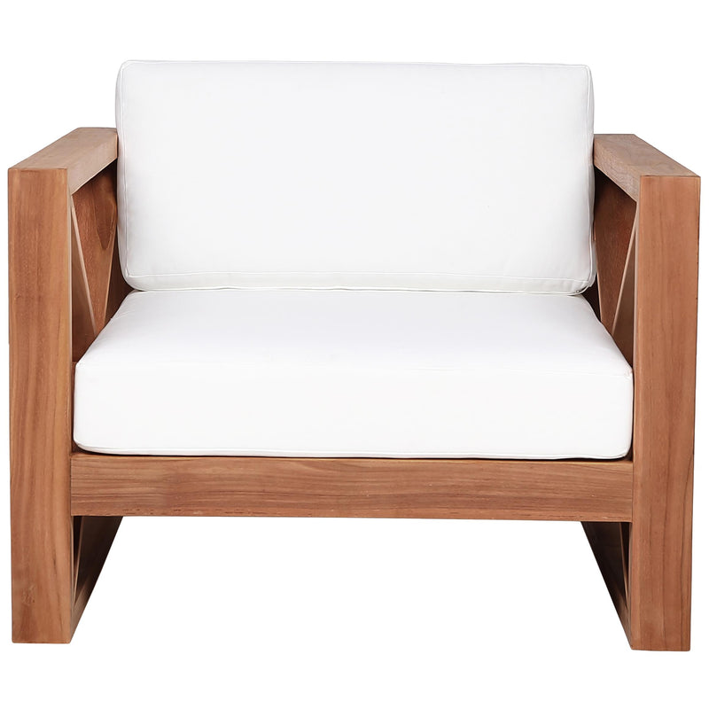 Meridian Anguilla Off White Water Resistant Fabric Outdoor Chair IMAGE 5