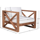 Meridian Anguilla Off White Water Resistant Fabric Outdoor Chair IMAGE 8