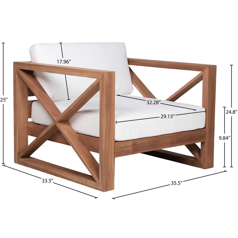 Meridian Anguilla Off White Water Resistant Fabric Outdoor Chair IMAGE 8