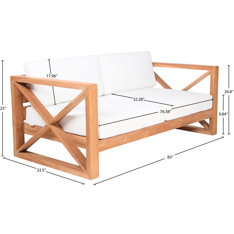 Meridian Anguilla Off White Water Resistant Fabric Outdoor Sofa IMAGE 8