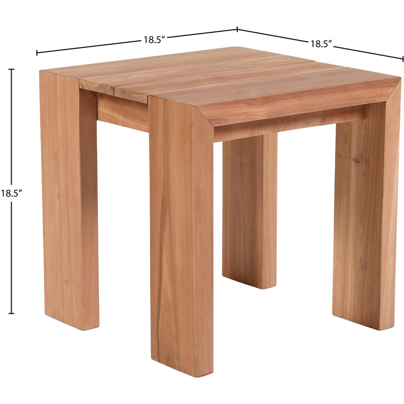 Meridian Tulum Natural Teak Outdoor End Table IMAGE 6