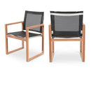 Meridian Tulum Black Water Resistant Fabric Outdoor Patio Dining Arm Chair IMAGE 1