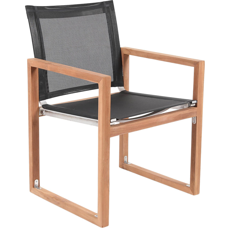 Meridian Tulum Black Water Resistant Fabric Outdoor Patio Dining Arm Chair IMAGE 3