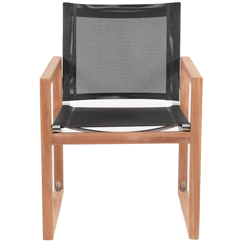 Meridian Tulum Black Water Resistant Fabric Outdoor Patio Dining Arm Chair IMAGE 4
