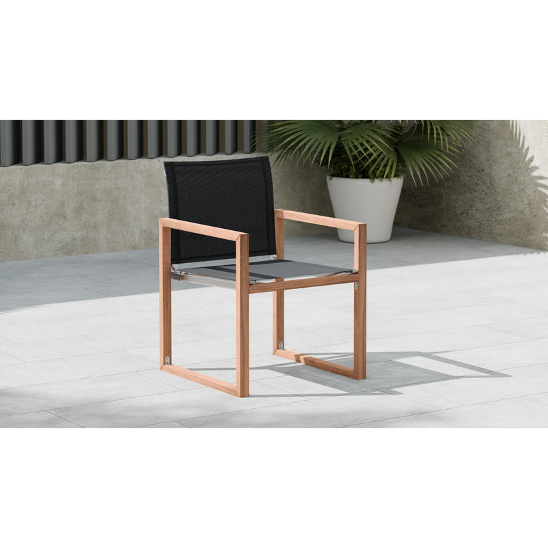 Meridian Tulum Black Water Resistant Fabric Outdoor Patio Dining Arm Chair IMAGE 7