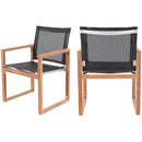 Meridian Tulum Black Water Resistant Fabric Outdoor Patio Dining Arm Chair IMAGE 9