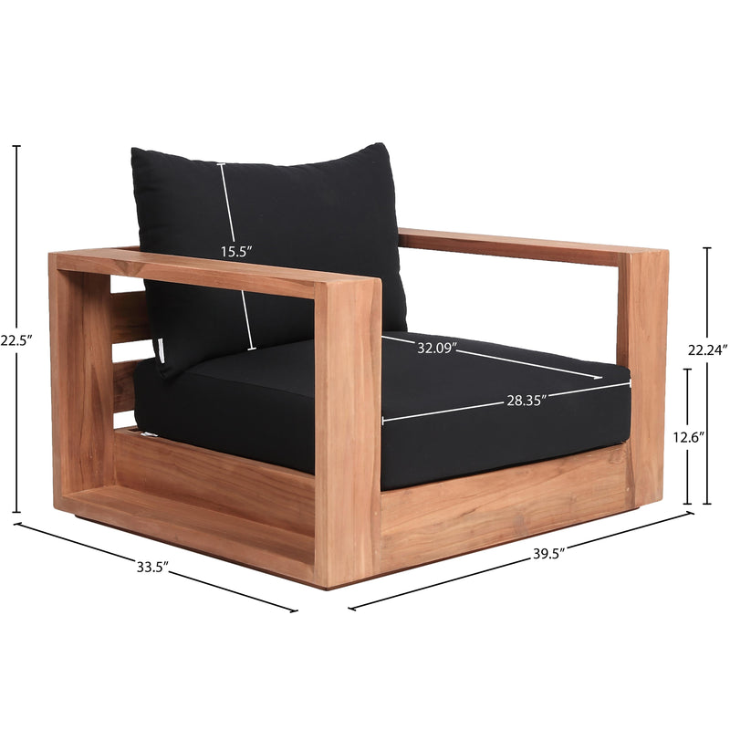 Meridian Tulum Black Water Resistant Fabric Outdoor Chair IMAGE 8