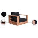 Meridian Tulum Black Water Resistant Fabric Outdoor Chair IMAGE 9