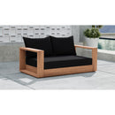 Meridian Tulum Black Water Resistant Fabric Outdoor Loveseat IMAGE 2