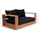 Meridian Tulum Black Water Resistant Fabric Outdoor Loveseat IMAGE 7