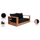 Meridian Tulum Black Water Resistant Fabric Outdoor Loveseat IMAGE 8