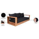 Meridian Tulum Black Water Resistant Fabric Outdoor Sofa IMAGE 9