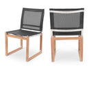 Meridian Tulum Black Water Resistant Fabric Outdoor Patio Dining Side Chair IMAGE 1