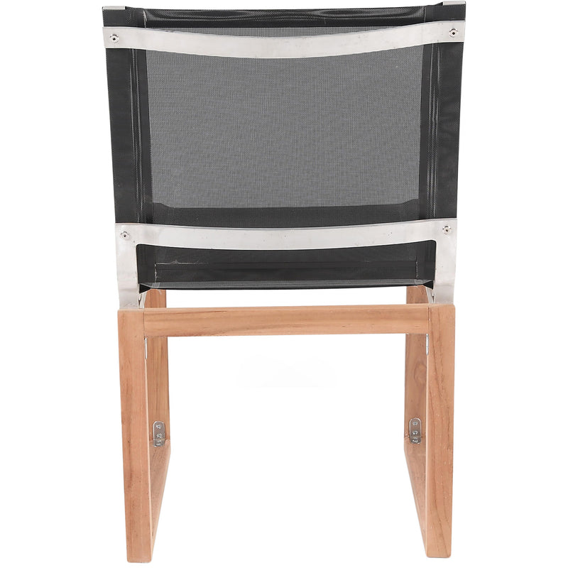 Meridian Tulum Black Water Resistant Fabric Outdoor Patio Dining Side Chair IMAGE 2