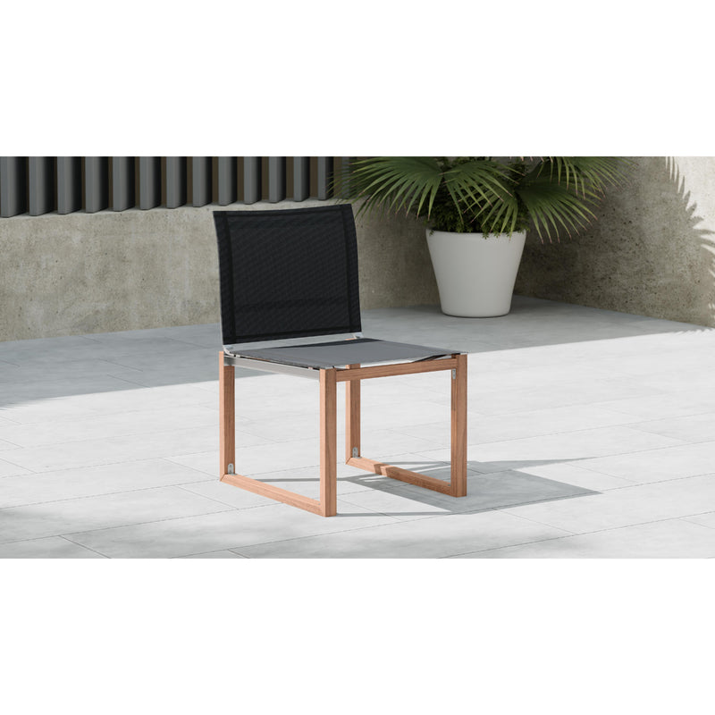 Meridian Tulum Black Water Resistant Fabric Outdoor Patio Dining Side Chair IMAGE 7