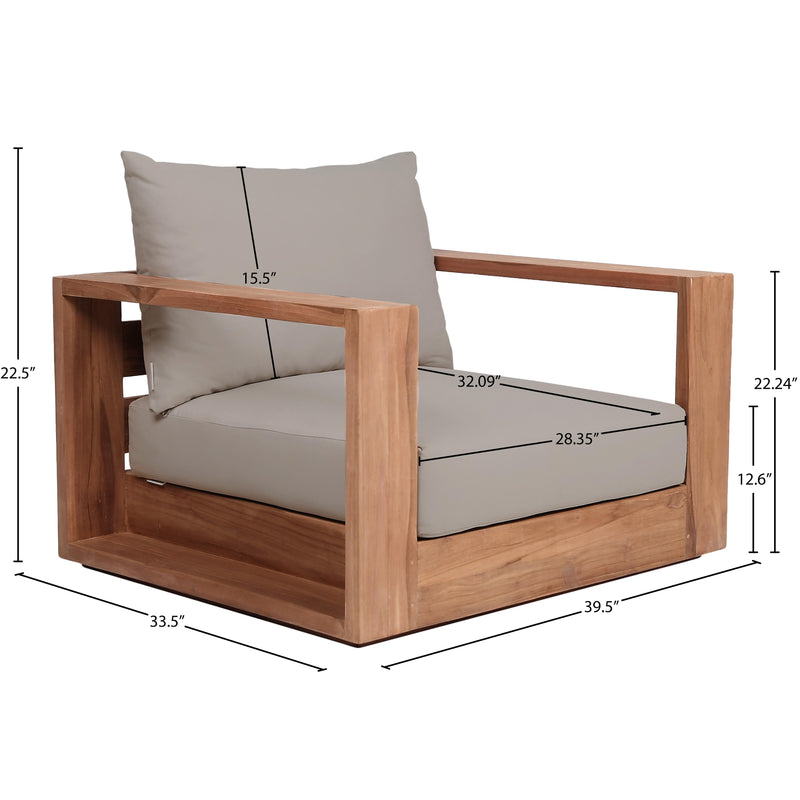 Meridian Tulum Grey Water Resistant Fabric Outdoor Chair IMAGE 8