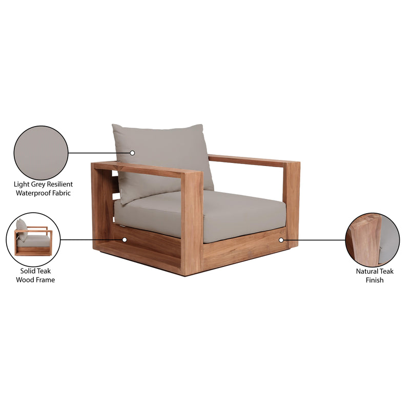Meridian Tulum Grey Water Resistant Fabric Outdoor Chair IMAGE 9