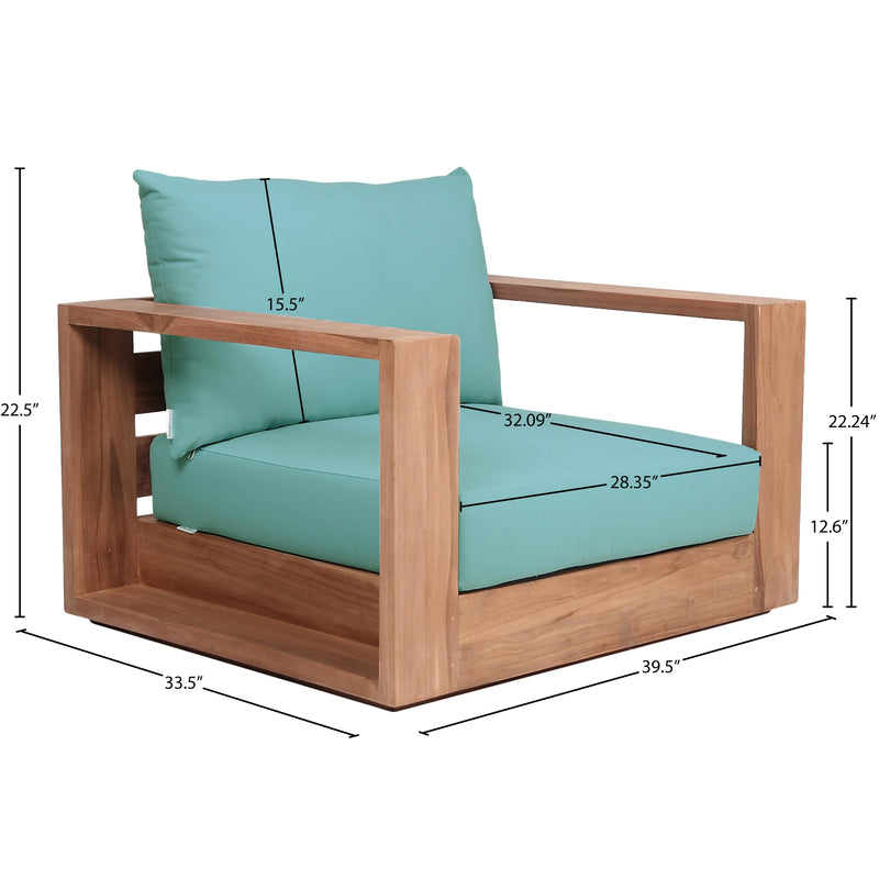 Meridian Tulum Blue Water Resistant Fabric Outdoor Chair IMAGE 8