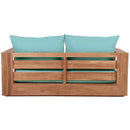 Meridian Tulum Blue Water Resistant Fabric Outdoor Loveseat IMAGE 3