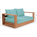 Meridian Tulum Blue Water Resistant Fabric Outdoor Loveseat IMAGE 7