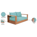 Meridian Tulum Blue Water Resistant Fabric Outdoor Loveseat IMAGE 8