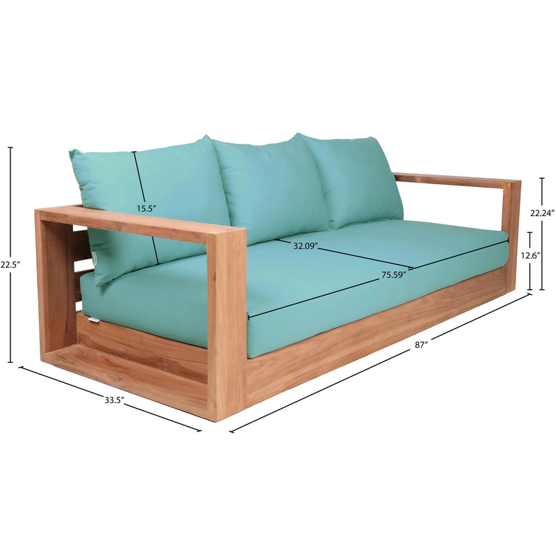 Meridian Tulum Blue Water Resistant Fabric Outdoor Sofa IMAGE 8