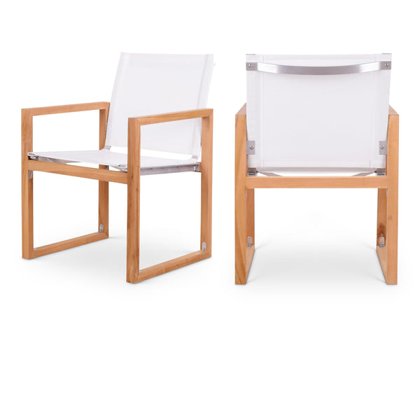 Meridian Tulum Off White Water Resistant Fabric Outdoor Patio Dining Arm Chair IMAGE 1