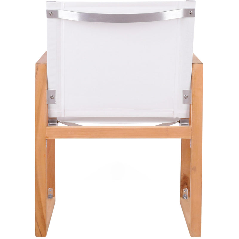 Meridian Tulum Off White Water Resistant Fabric Outdoor Patio Dining Arm Chair IMAGE 2