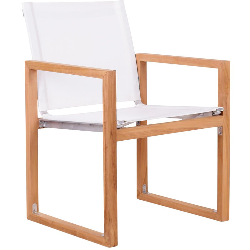Meridian Tulum Off White Water Resistant Fabric Outdoor Patio Dining Arm Chair IMAGE 3